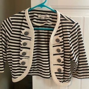 Striped Forever21 cropped jacket